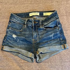 Bullhead super stretch shorty jean shorts, size 25